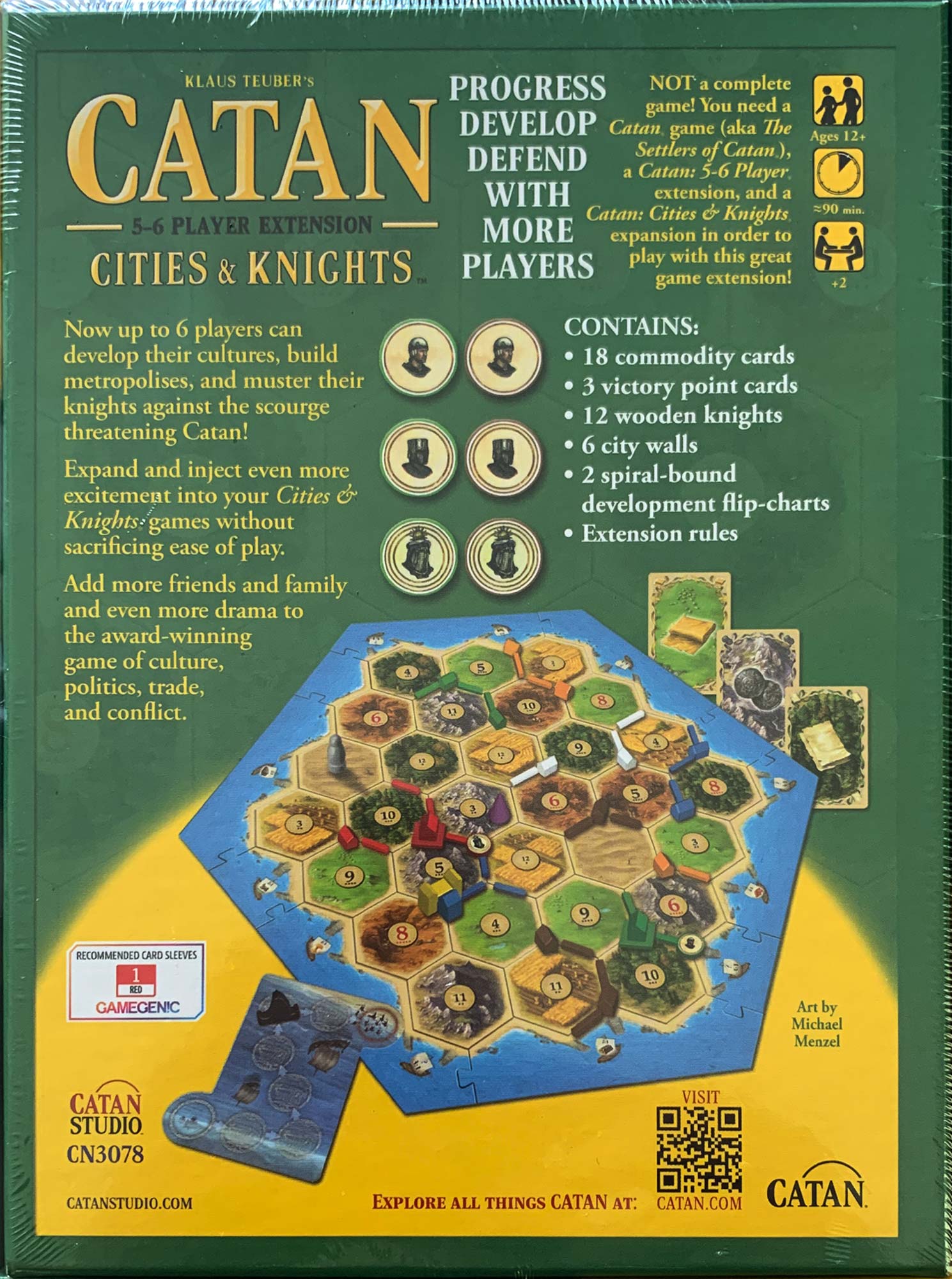 Settlers of Catan Cities & Knights Cards Tiles Walls Pieces Parts Tokens 494 3rd 
