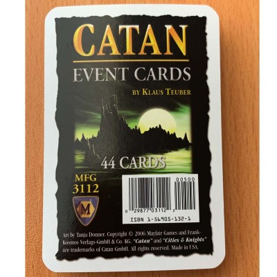 Catan Event Cards - Mayfair 2006 v2 Catan Event Cards - Mayfair 2006 v2