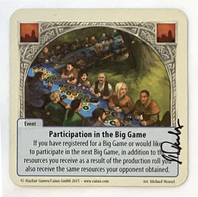 Participation in the Big Game Promo Card (signed)